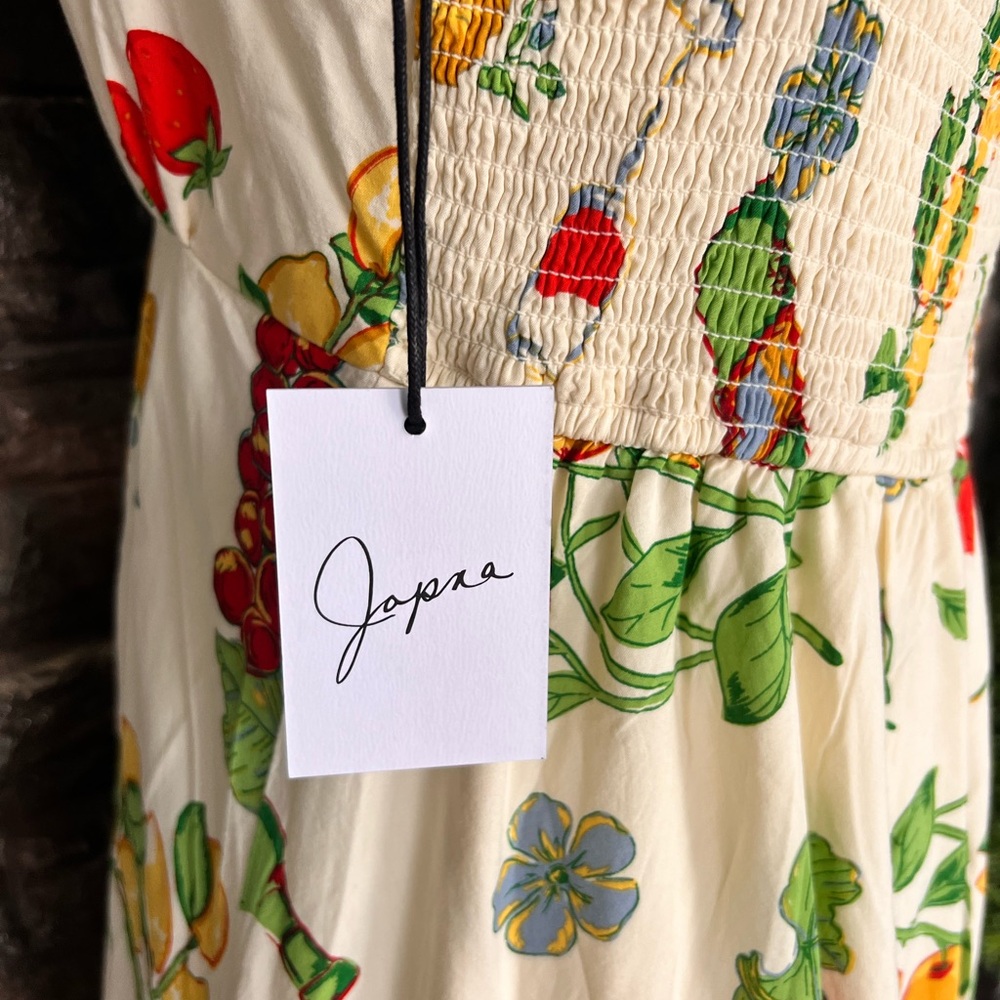 Japna Cream Sundress with Fruit & Floral Print - Picture 10 of 11